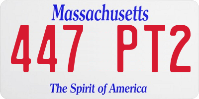 MA license plate 447PT2