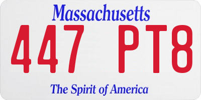 MA license plate 447PT8