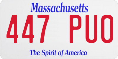 MA license plate 447PU0