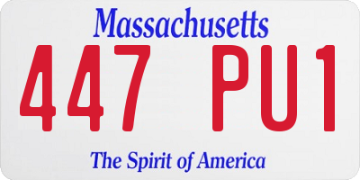 MA license plate 447PU1