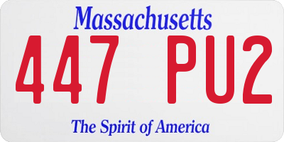 MA license plate 447PU2