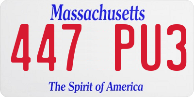 MA license plate 447PU3