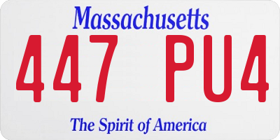 MA license plate 447PU4