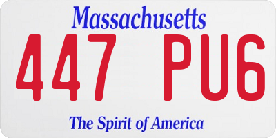 MA license plate 447PU6