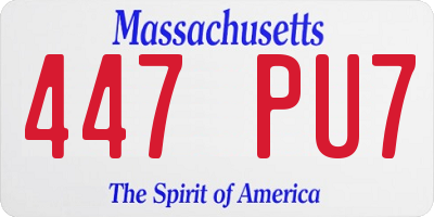 MA license plate 447PU7