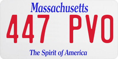MA license plate 447PV0