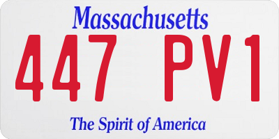 MA license plate 447PV1