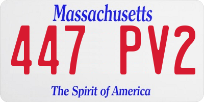 MA license plate 447PV2