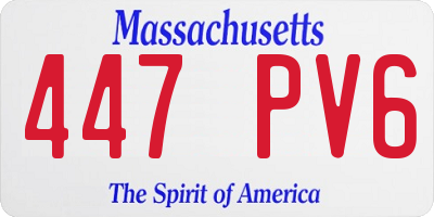 MA license plate 447PV6