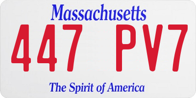 MA license plate 447PV7