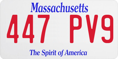 MA license plate 447PV9