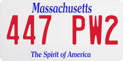 MA license plate 447PW2
