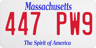 MA license plate 447PW9
