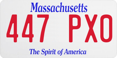 MA license plate 447PX0