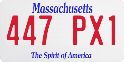 MA license plate 447PX1