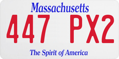 MA license plate 447PX2