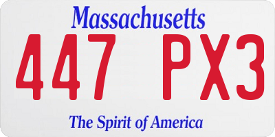 MA license plate 447PX3
