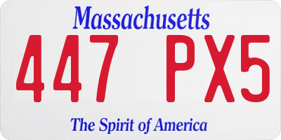 MA license plate 447PX5