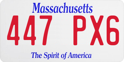 MA license plate 447PX6