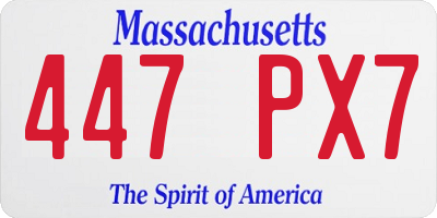 MA license plate 447PX7