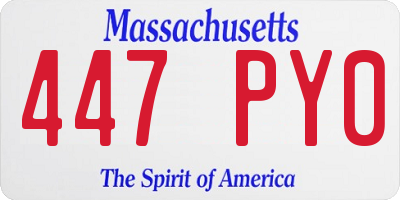 MA license plate 447PY0