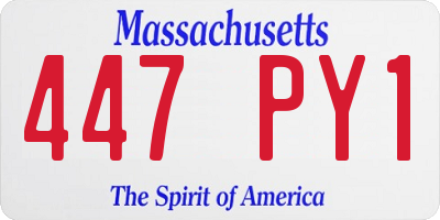 MA license plate 447PY1