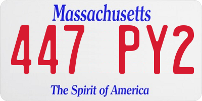MA license plate 447PY2