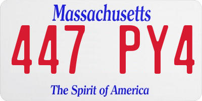 MA license plate 447PY4