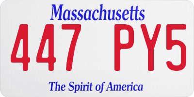 MA license plate 447PY5