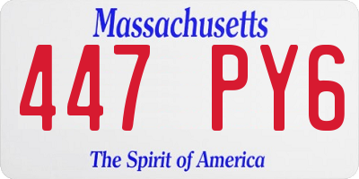 MA license plate 447PY6