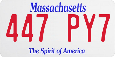 MA license plate 447PY7
