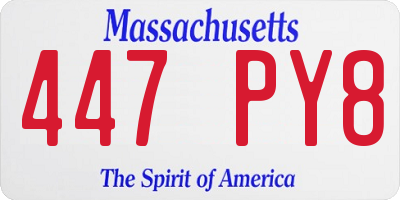 MA license plate 447PY8