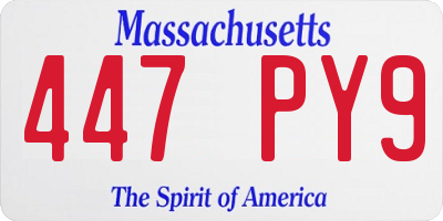 MA license plate 447PY9