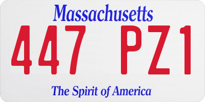 MA license plate 447PZ1