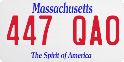 MA license plate 447QA0