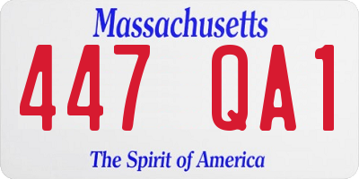 MA license plate 447QA1