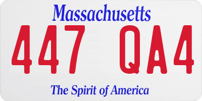 MA license plate 447QA4
