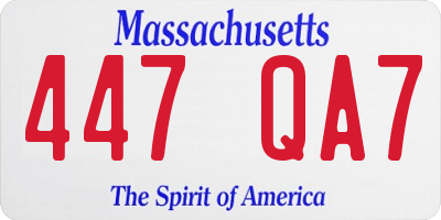 MA license plate 447QA7