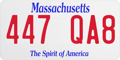 MA license plate 447QA8