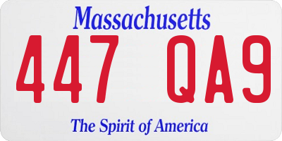 MA license plate 447QA9