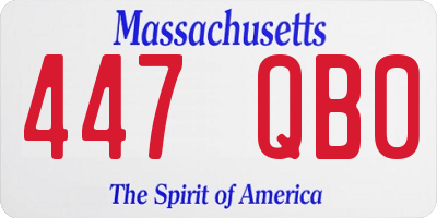 MA license plate 447QB0