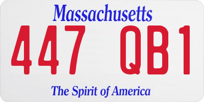 MA license plate 447QB1