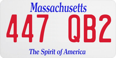MA license plate 447QB2
