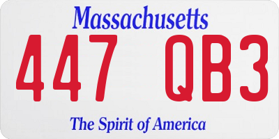 MA license plate 447QB3