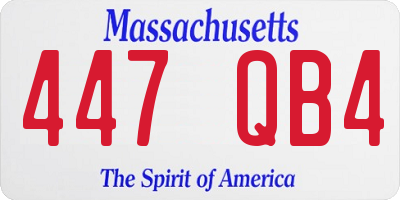 MA license plate 447QB4