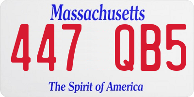 MA license plate 447QB5
