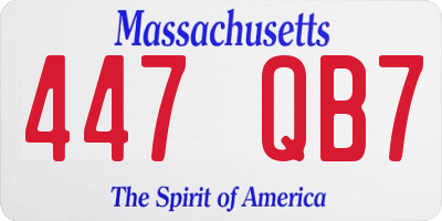 MA license plate 447QB7