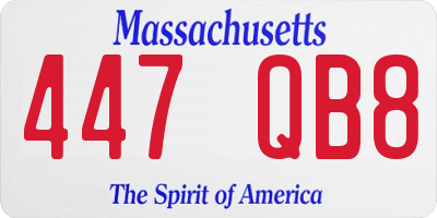 MA license plate 447QB8