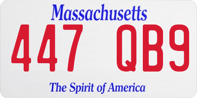 MA license plate 447QB9