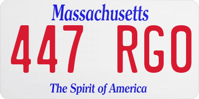 MA license plate 447RG0